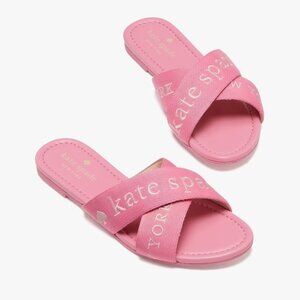 Kate Spade Piper Slide FLAT Slipper Slide Pink Size 6 New with Box AUTHENTIC